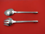 Blossom by Unknown Mexican Sterling Silver Salad Serving Set 3-D flower 10 1/2"