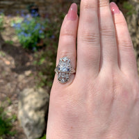 18k White Gold .44ct TW Genuine Natural Diamond Filigree Ring Size 3.75 (#J7266)
