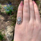 18k White Gold .44ct TW Genuine Natural Diamond Filigree Ring Size 3.75 (#J7266)