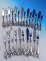 Grande Baroque by Wallace Sterling Silver Individual Fish Set 24 pieces HHWS