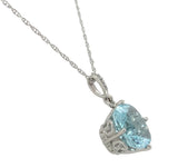 Platinum 4.75 Carat Genuine Natural Aquamarine and Diamond Pendant (#J7231)