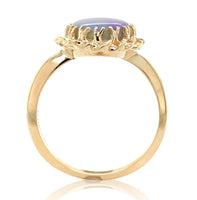 10k Yellow Gold 1.53 Carat Oval Genuine Natural Opal Ring Size 6 (#J6946)
