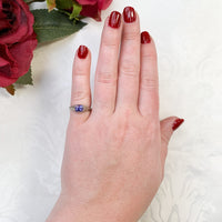 14k White Gold 1.43 Carat Purple Genuine Natural Sapphire Filigree Ring (#J7174)