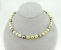 8.5-10mm Tahitian South Sea Multi Color Pearl Necklace (#J4414)