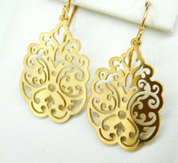 935 Sterling Vermeil Laser Cut Earrings (#J4401)