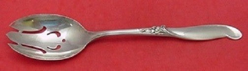 Silver Melody by International Sterling Silver Serving Spoon Pierced Org 8 1/2"