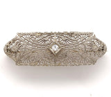 14k White Gold Genuine Natural Diamond Filigree Pin Jewelry (#J6273)