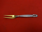 Acorn by Georg Jensen Sterling Silver Strawberry Fork 2-Tine Gold Washed 4 5/8"