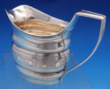 English Georgian Sterling Silver Creamer London 1802 Leaf Egg Border (#8389)