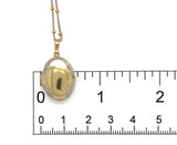 14k White Yellow Gold Locket w/18" 14k White Gold Chain Yellow Gold Beads #J7354