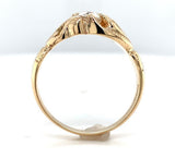 14k Gold Victorian Fancy Belcher .50ct Genuine Natural Diamond Men's Ring #J6536