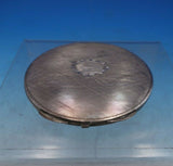 Italian .800 Silver Compact w/ Mirror Puff Screen Brushed Finish 3 3/8" (#6564)