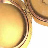 10k Yellow Gold Round Locket with Genuine Natural Diamond in Starburst (#J6433)