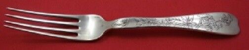 Lap Over Edge Acid Etched By Tiffany Sterling Regular Fork w/ Raspberries 7 1/4"