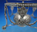 Dutch .833 Silver Warming Stand with Burner Cast Figural Faces Swags Birds #6534