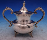 Chrysanthemum Japanese .950 Silver Tea Set 4pc with Silverplate Tray (#8818)