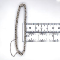 14k Gold Filigree Diamond Bracelet Art Deco 6 3/4" w/Lab-Created Sapphire #J6203