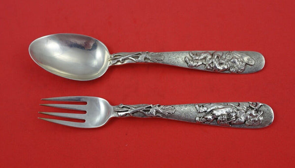 Lap Over Edge Applied by Tiffany and Co Sterling Junior Set 2pc fork 6 1/4"