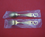 Christmas by A. Michelsen Sterling Silver Fork and Spoon Set 2pc 1948 Ram