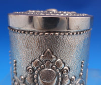800 Silver Tea Caddy with Foliage and Scroll 3 3/8" x 2 7/8" Yogya (#8176)