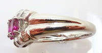 Fine Platinum Genuine Natural Ruby and Diamond Ring (#J3259)