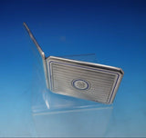 Austrian .750 Silver Card Case Engine Turned with Blue and White Enamel (#2796)