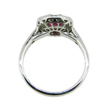18k Gold Deco Style Specialty Cut Genuine Natural Ruby Ring w/ Diamonds (#J2355)