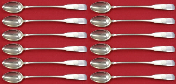 Old English Tipt By Gorham Sterling Silver Iced Tea Spoon Set 12 pcs 7 3/8"
