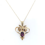 10k Yellow Gold Pendant with Purple Paste and Seed Pearls (#J6167)