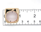 14k Yellow Gold Men's Modern Designer Ring with Brick Design Size 8.25 (#J7303)