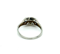 18k White Gold .05ct Diamond Ring with Synthetic Lab-Created Sapphires (#J5348)