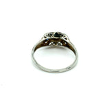 18k White Gold .05ct Diamond Ring with Synthetic Lab-Created Sapphires (#J5348)