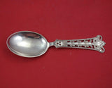 Th. Olsens Norwegian Sterling Silver Berry Spoon fancy pierced handle 7 3/8"
