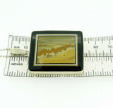 Kaufmann Intarsia Sterling Pendant with Genuine Natural Agate and Onyx (#J4371)