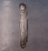 Medallion by Unknown Sterling Silver Pocket Knife w/Nut Pick Fruit Knife (#7237)