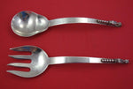 Mexican Sterling Silver Salad Serving Set by Ramirez  10 1/4"