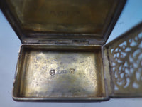 William Simposon WS English Sterling Silver Vinaigrette Box Hand Engraved #6609