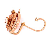 10k Rose Gold Victorian Mother of Pearl Flower Earrings Jewelry (#J4909)