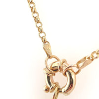 14k Yellow Gold Oval Locket with Decorative Engraving Heavy Chain (#J6514)