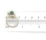 14k White Gold .65ct Genuine Natural Emerald and Diamond Cocktail Ring (#J7164)
