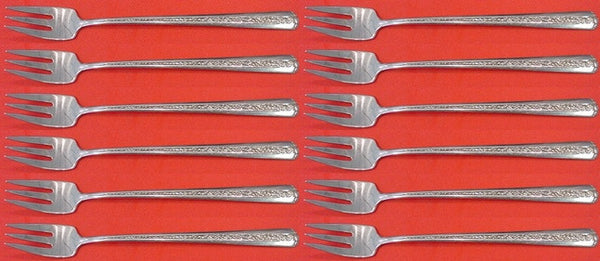 Rambler Rose by Towle Sterling Silver Cocktail Fork Set 12 pieces 5 1/2"