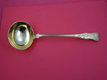 Kings English Sterling Silver Soup Ladle vermeil gold London 13 1/4"