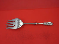 Rose Point by Wallace Sterling Silver Vegetable Serving Fork HH WS 10 3/4"