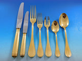 Malmaison by Christofle Silverplate Gilded Flatware Service 8 Set 58 pcs Gold