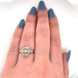 14k Vintage Genuine Natural Diamond Ring Pierced Chased (#J5561)