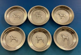 Sterling Silver Nut Cup Set 6pc Various Repoussed Dogs 1/4" x 2 5/8" (#6807)