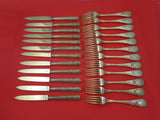 Villandrie by Boin Taburet French 950 Silver Dessert Set Bow Design Vermeil 24pc