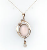 10k Yellow Gold Angel Skin Shell Cameo and Diamond Pendant Jewelry (#J6062)