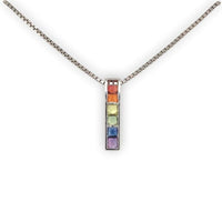 14k Gold Princess Cut Genuine Natural Rainbow Sapphire Pendant w/ Chain (#J6679)