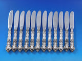 Meadow Rose by Wallace Sterling Silver Butter Spreader HH Mod Set 12 pcs 6 3/8"